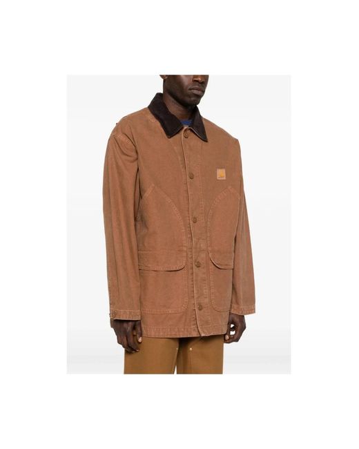 Carhartt Jassen ,Bruin ,Katoen Prescott Coat in het Brown voor heren