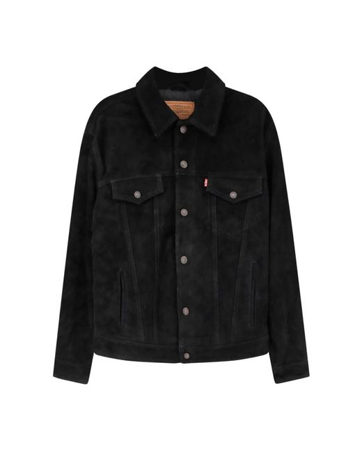 Levi's Highland Suede Trucker Jacket in het Black voor heren