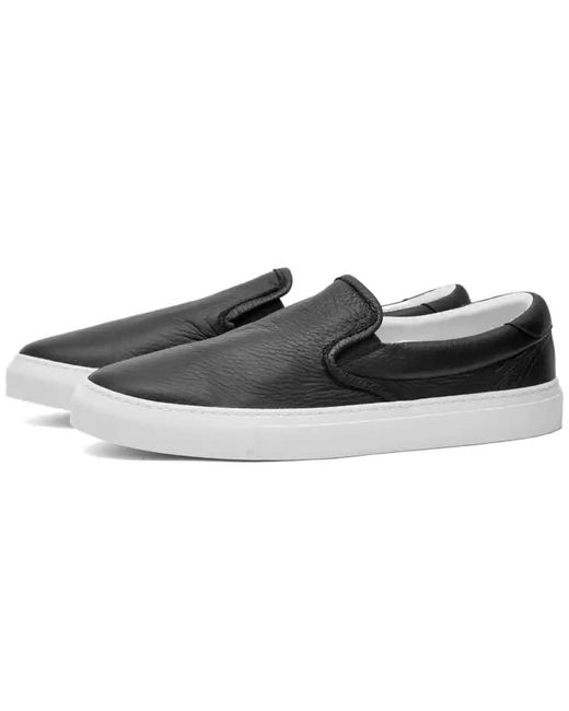 Diemme Schwarze Nappa Leder Slip-On Sneakers in Black für Herren