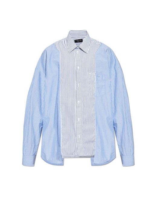 Balenciaga Blau gestreiftes hemd garderobe aufwerten in Blue für Herren