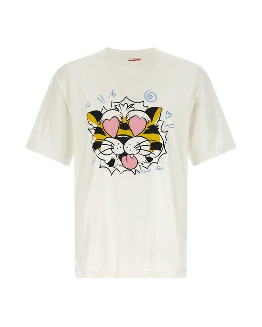 KENZO Wild Tiger Oversized T-Shirt in het White voor heren