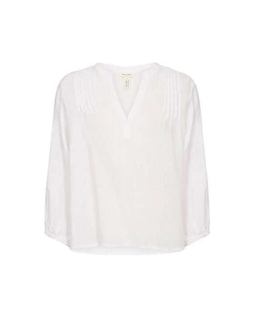 Part Two Overhemden ,Wit ,Linnen Linnen Blouse Helderwit in het White