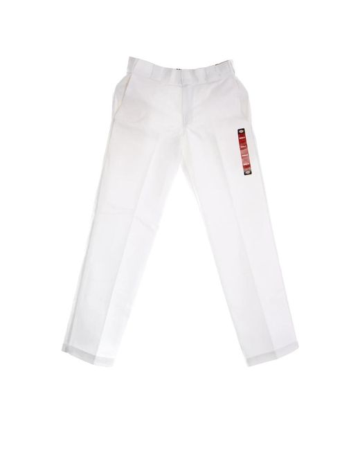 Dickies White Straight Trousers for men