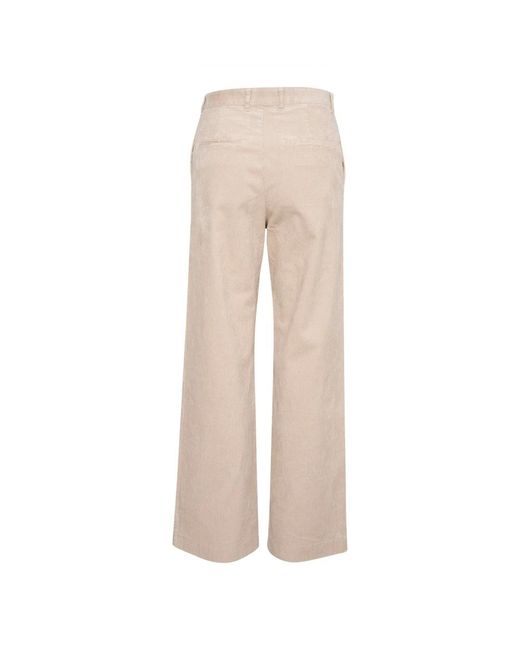 Part Two Broeken ,Lichte Straight-Leg Broek Perfect Bleek in het Natural