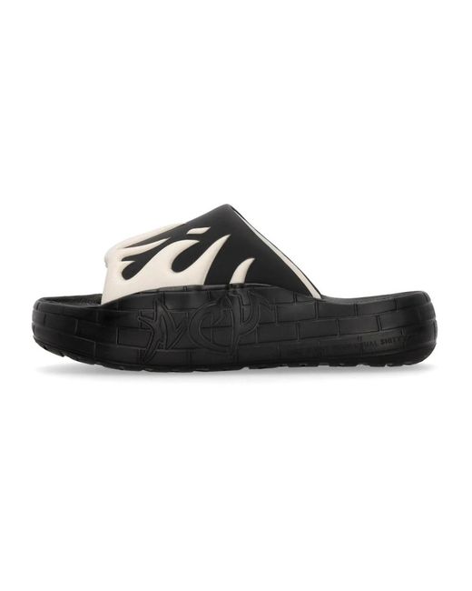 Acupuncture Schoenen ,Veelkleurig ,Nylon Flame Shape Slide Slippers Wit/Zwart in het Black voor heren