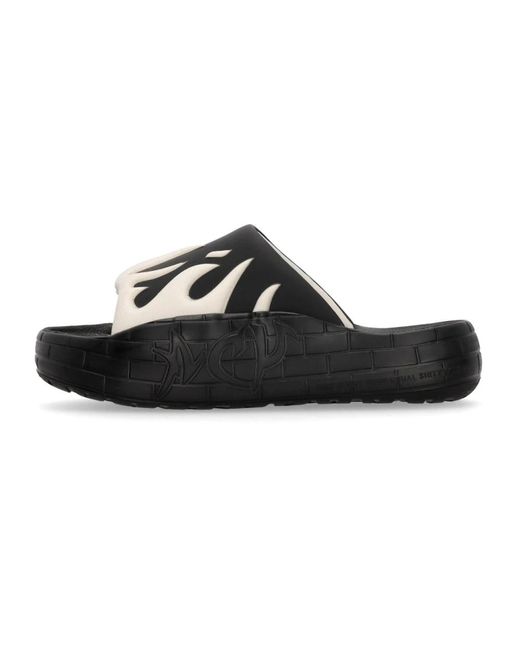 Acupuncture Flame Shape Slide Hausschuhe Weiß/Schwarz in Black für Herren