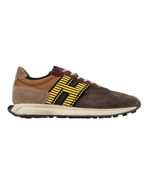 Sneakers in camoscio con fodera in pelle di Hogan in Brown da Uomo