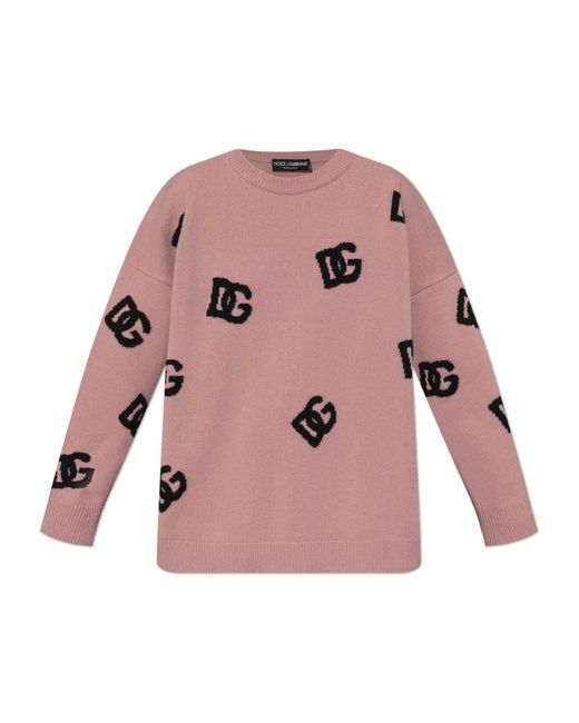 Dolce & Gabbana Pink Monogramm pullover
