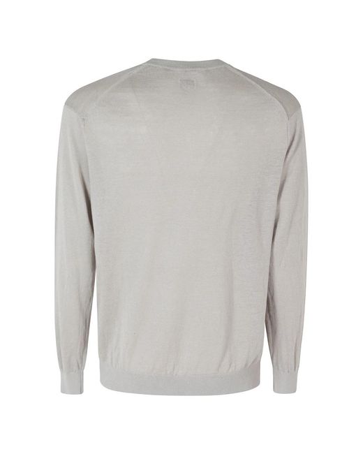 C P Company Gray Round-Neck Knitwear for men