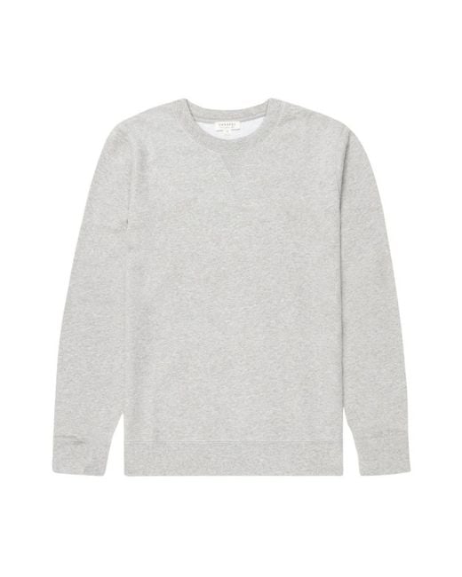 Sunspel Loopback Sweatshirt in White für Herren