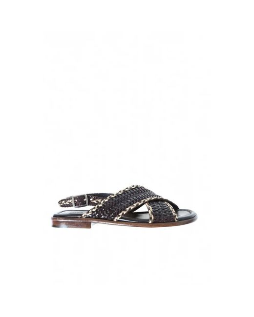 Pons Quintana Black Flat Sandals