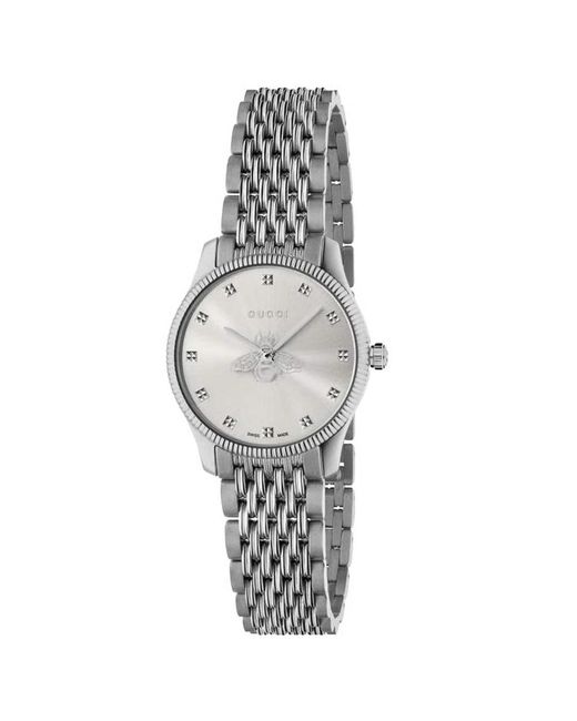 Gucci Accessoires ,Grijs ,G-Timeless Slim in het Metallic