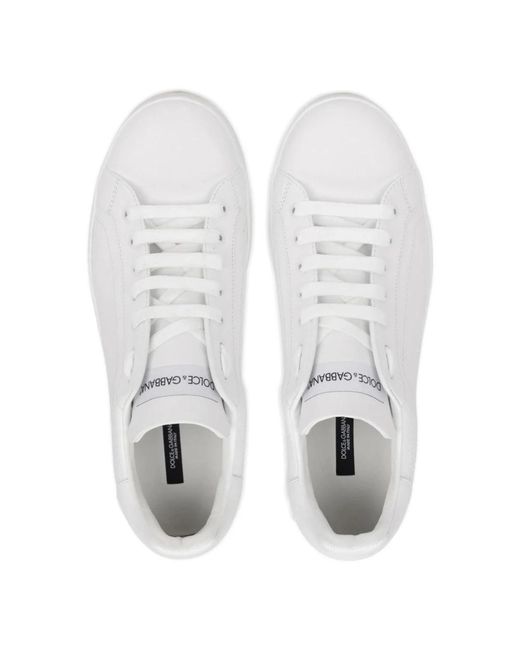 Sneakers Portofino en cuir de veau Dolce & Gabbana pour homme en coloris White