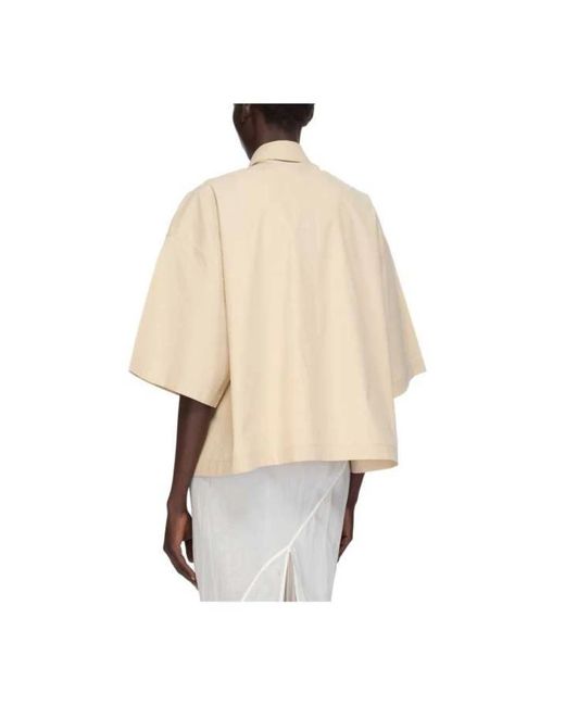 Rick Owens Overhemden ,Katoen Tommy Shirt in het Natural