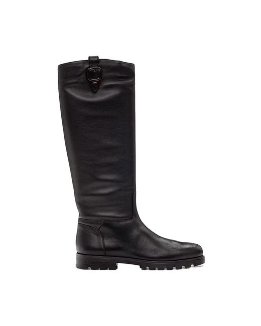 Santoni Black High Boots