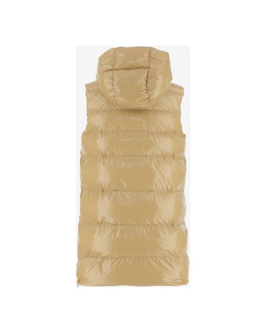 Pinko Natural Nylon Kapuzenärmellose Gepolsterte Weste