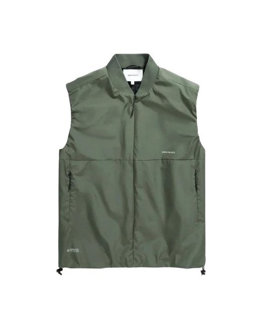 Norse Projects Jassen ,Groen ,Leer Infinium Bomber Gilet Winddicht Ademend in het Green voor heren