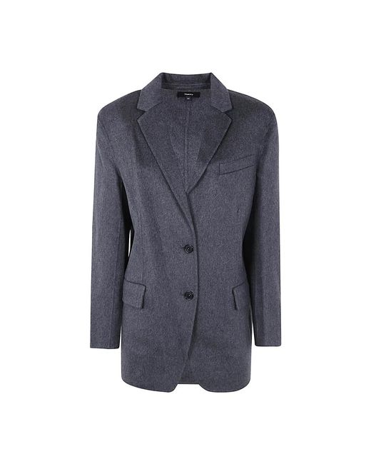 Theory Jassen ,Blauw ,Wol Oversized Blazer Van Double-Face Wol-Cashmere in het Blue