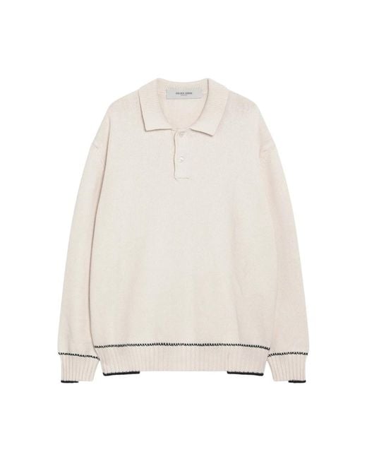 Golden Goose Deluxe Brand White Polo Shirts for men