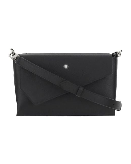 Montblanc Schoudertas Van Gestructureerd Leer Met Logo in het Black voor heren