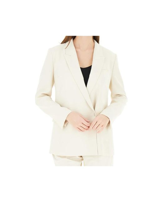 HUGO Janka-Db3.131 Double-Breasted Jacket in het Natural