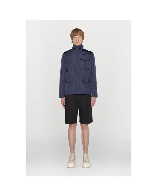 Add Wasserabweisende Nylon-Feldjacke Mit Service-Kapuze in Blue für Herren