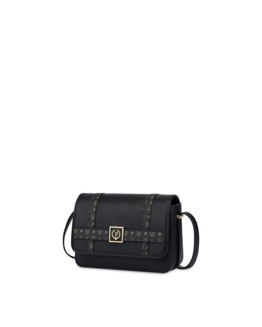 Pollini Black Overlay Umhängetasche Array Groß