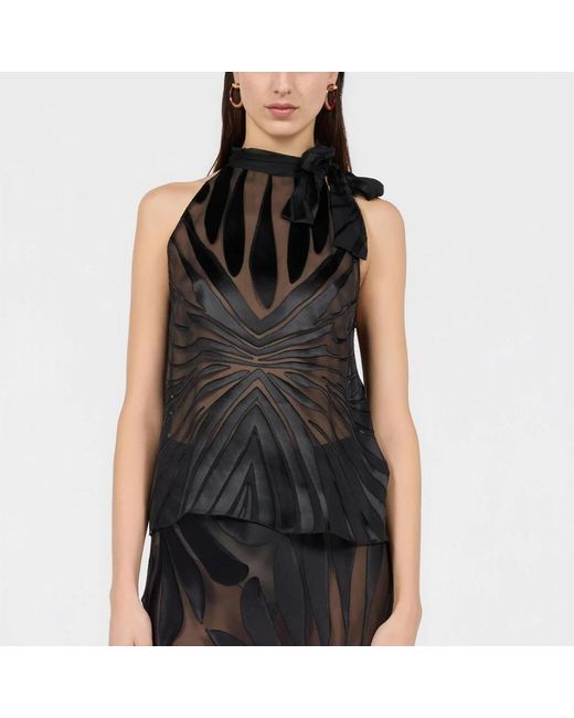 Roberto Cavalli Black Sleeveless Tops