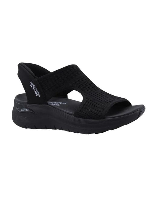 Skechers Black Flat Sandals