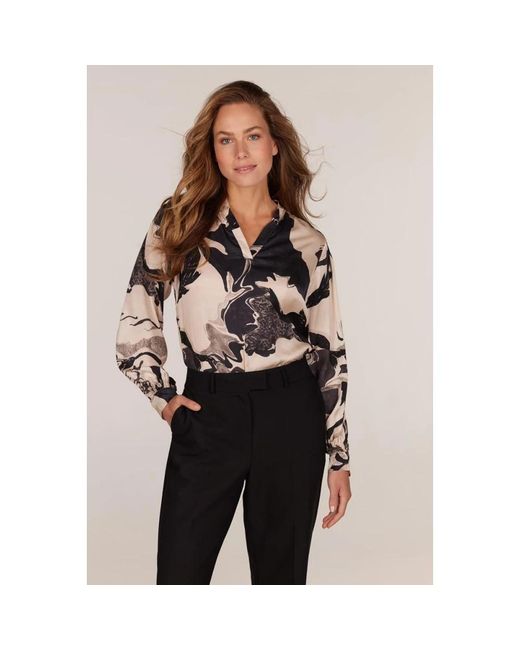 Jansen Amsterdam Overhemden ,Veelkleurig ,Elegante Cristina Blouse in het Black