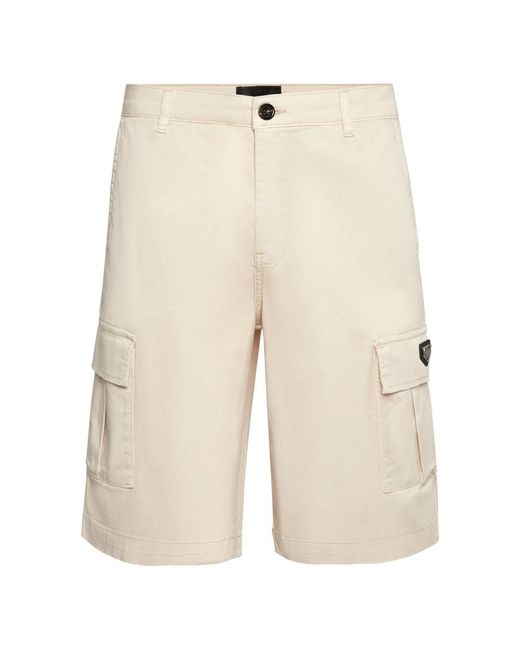 Philipp Plein Korte Broeken ,Katoen Cargo Shorts in het Natural voor heren
