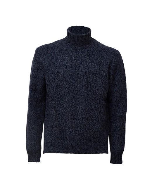 Fedeli Langarm-Rollkragenpullover in Blue für Herren