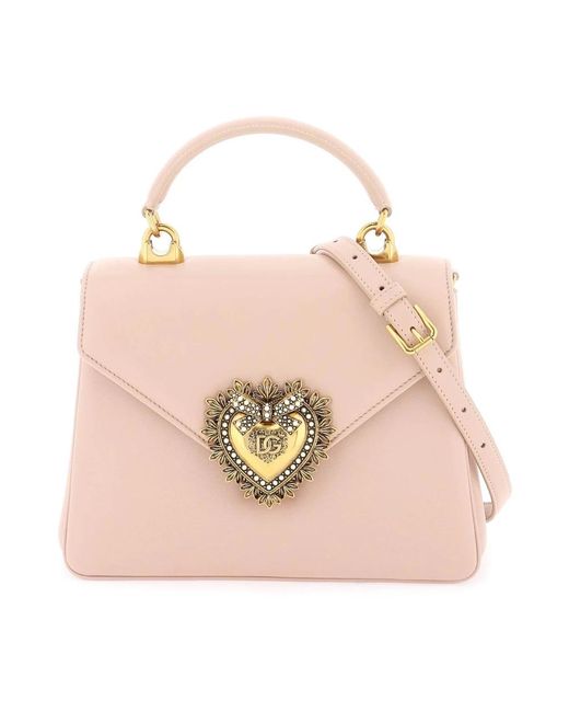 Borsa devotion con applicazione a cuore di Dolce & Gabbana in Pink