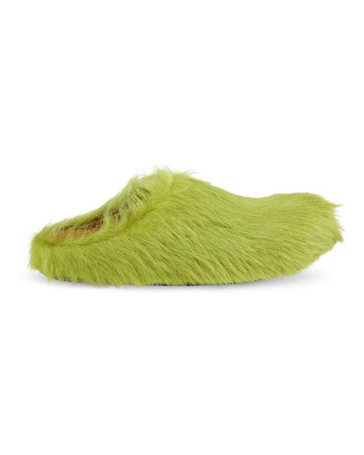 Marni Schoenen ,Groen ,Leer Fussbett Sabot in het Green voor heren