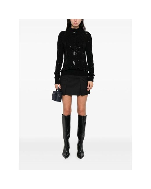 Ermanno Scervino Zwarte Gebreide Trui Met Hoge Hals in het Black
