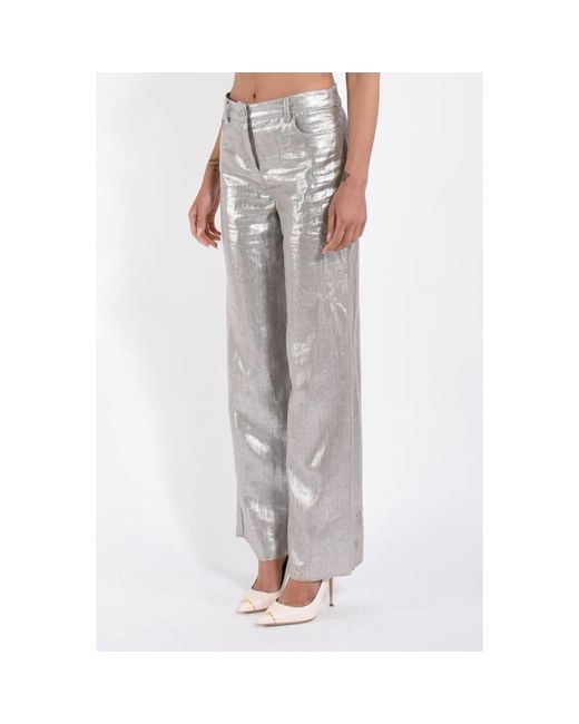 Max Mara Gray Leinenhose Im Malika-Stil