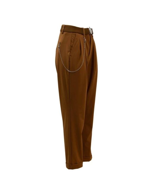 High Brown Cropped Trousers