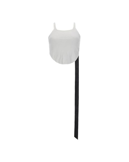 Rick Owens Tops ,Wit ,Katoen Basic Tank Cropped in het White