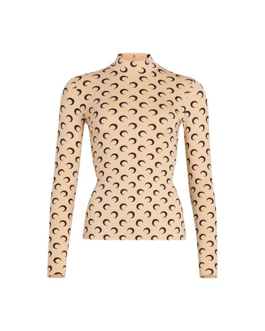 MARINE SERRE Long Sleeve Tops in het Natural