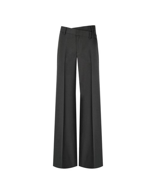 FEDERICA TOSI Gray Dunkle Weite Wollhose