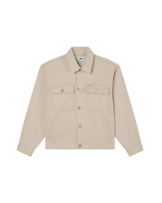 Obey Jassen ,Katoen Opena Jacket in het Natural voor heren