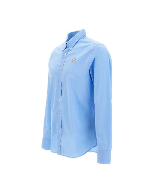 La Martina Blue Casual Shirts for men