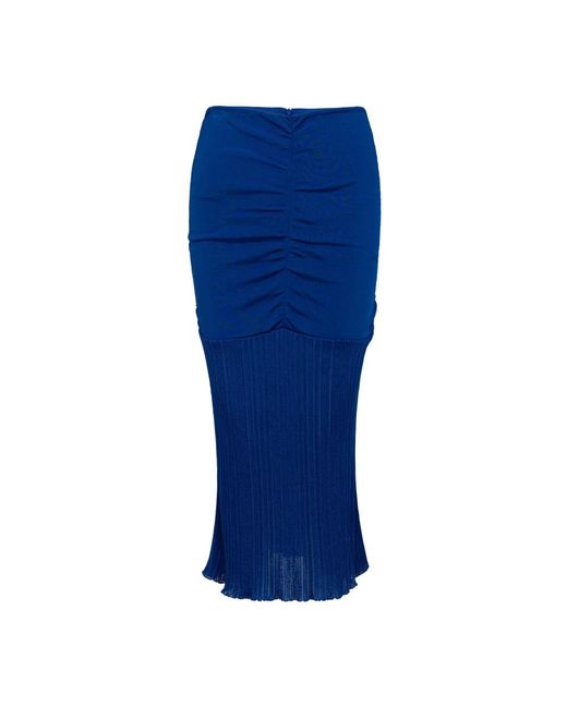 Tom Ford Rokken ,Blauw ,Blauwe Jersey Midi Rok Met Plooiwerk in het Blue