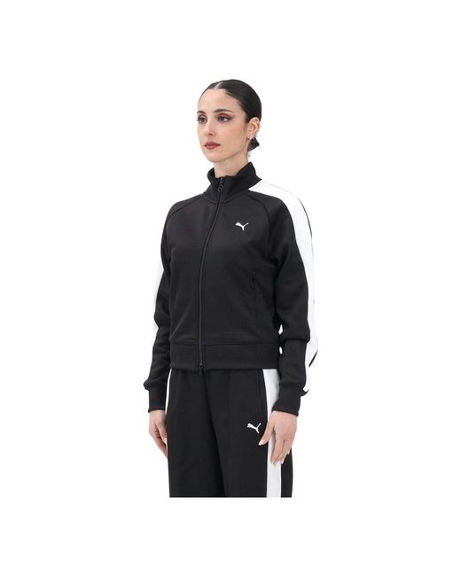 PUMA Hoodies & Sweatvesten ,Zwart ,Zwarte Zip T7 Sweater in het Black