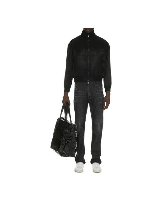 Saint Laurent Satijnen Teddy Bomber in het Black voor heren