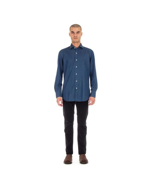 Finamore 1925 Blouses & Hemden in het Blue voor heren