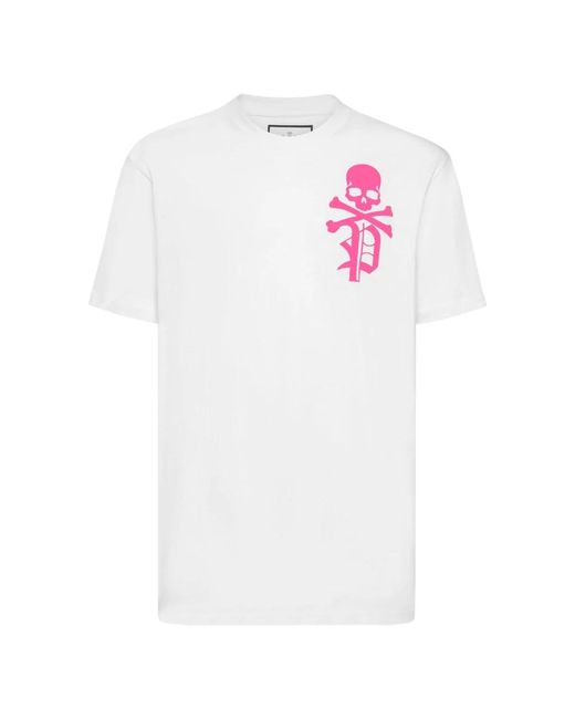 Philipp Plein T-Shirt Rundhals Ss Skull&Bones in White für Herren