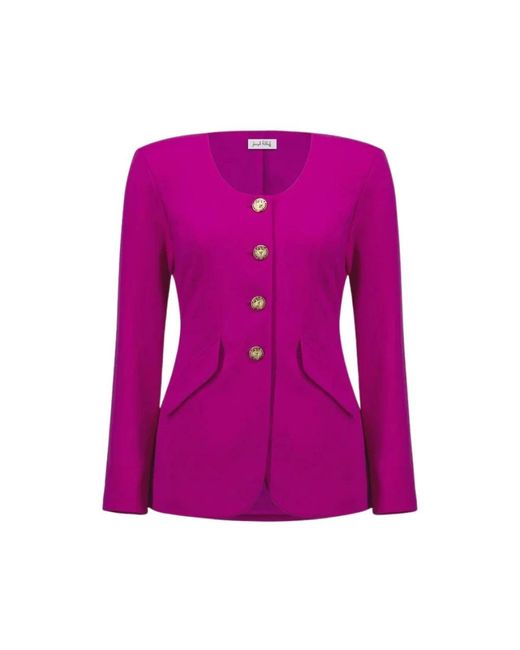 Joseph Ribkoff Cosmos Button Front Fitted Jacket in het Purple