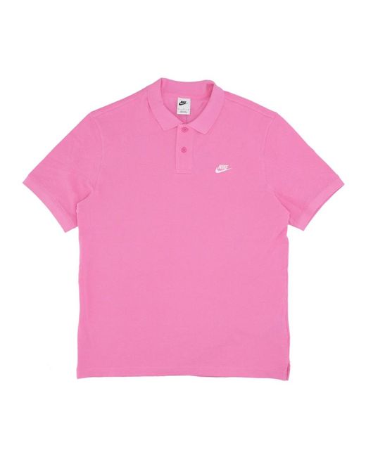 Nike Fitness ,Roze ,Katoen Essential Pique Polo Shirt in het Pink voor heren