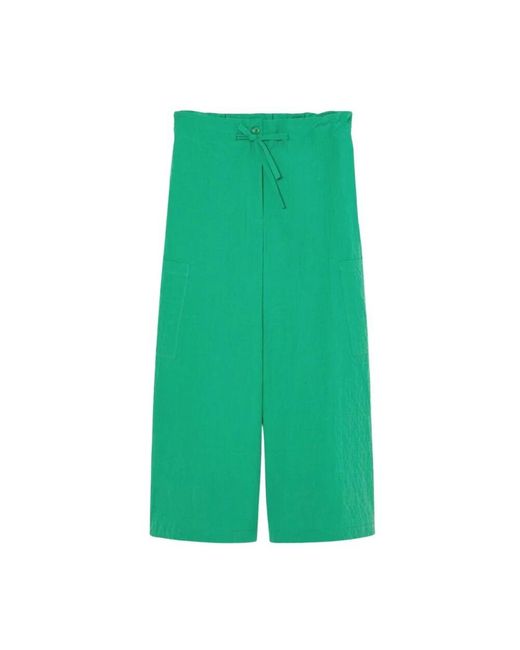 Marina Rinaldi Green Grüne Texturierte Cropped Hose